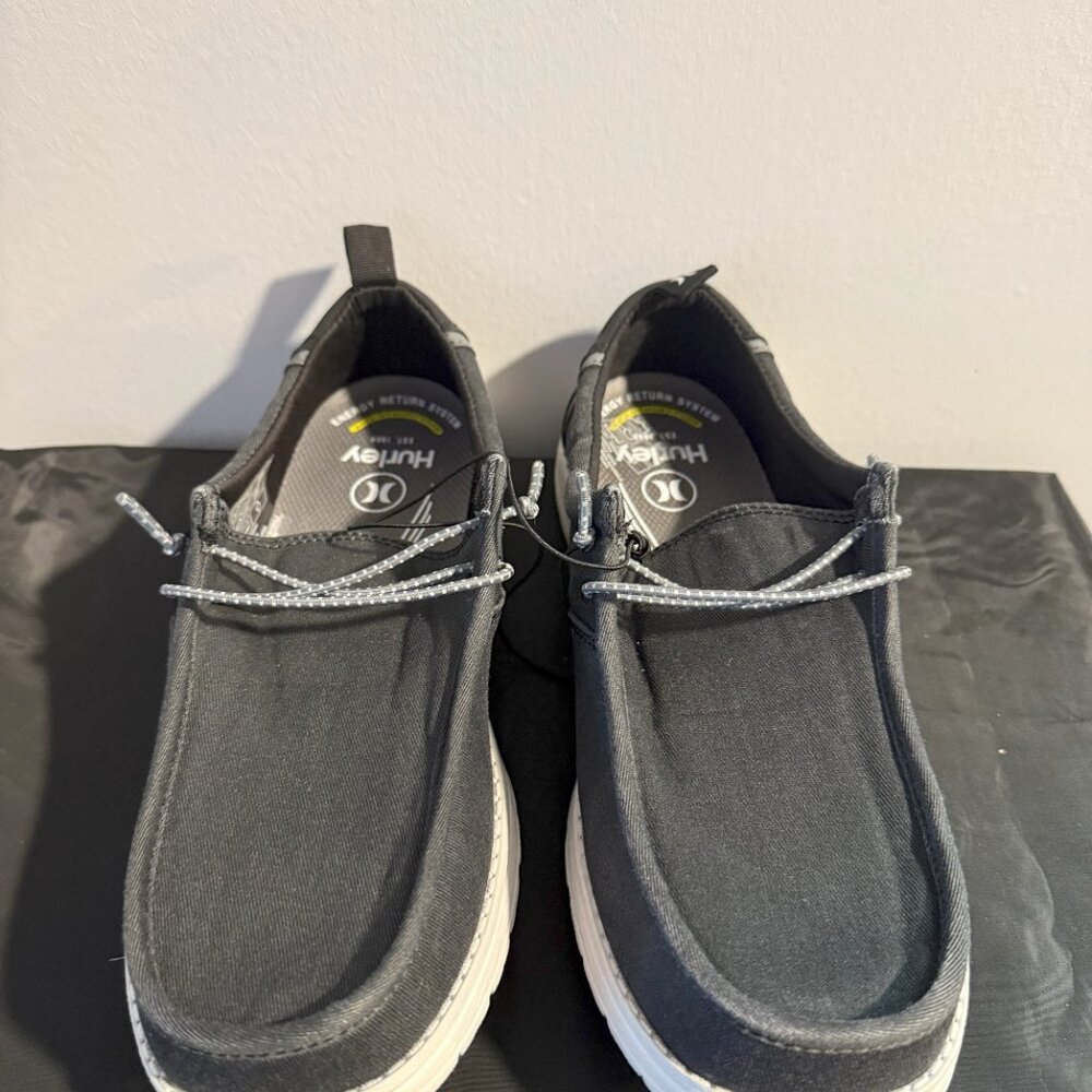 Men's US 8 Hurley Laguna Black Casual Shoes With Memory Foam Lightweight - Picture 3 of 8
